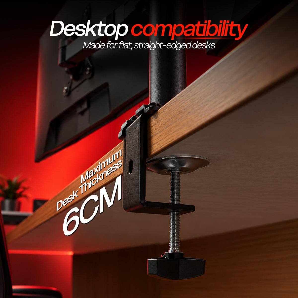 MS24 Dual Monitor Arm, 13–32in, Up to 10kg/22lbs, VESA 75x75/100x100, Desk Mount