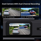 RoadCam X2 4K Front + 1080P Rear Dashcam, Night Vision, WiFi, G-Sensor