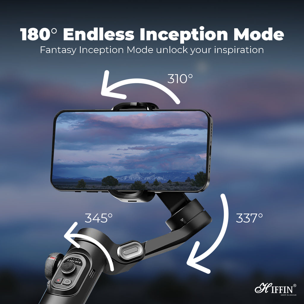 HIFFIN Smart X Gimbal Stabilizer 3-Axis Smartphone Foldable Gimbal with Focus Wheel TIK Tok YouTube Vlog Stabilizer for iPhone 14 13 12 Pro Max & All Smartphone