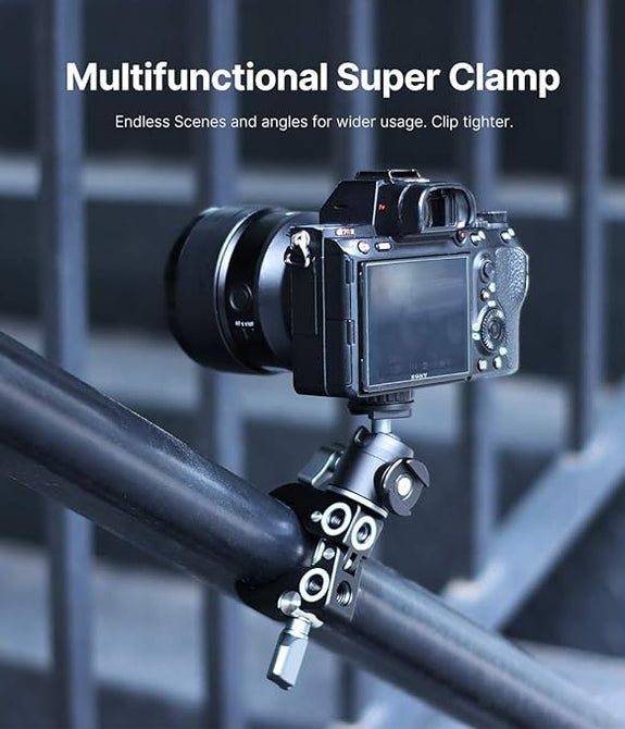 Hiffin UURig R060 Super Clamp for Monitor/LED Lights/Flash/Microphone, Versatile C Clamp Strong Camera Clamp Endless Using Scenes with Photographic Professional Accessories
