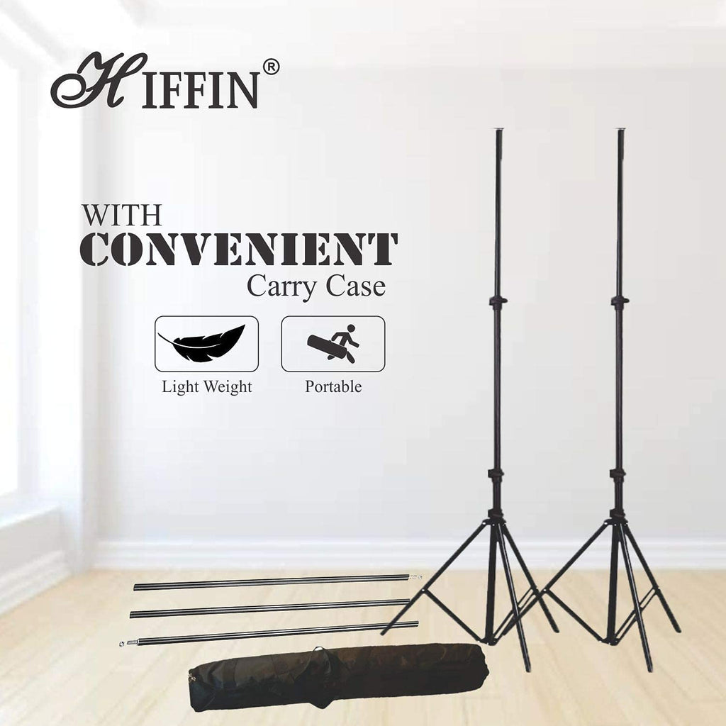 HIFFIN® Photography Lighting Umbrella Kit, 8X14ft Muslin Backdrop Screen, 8.5x10ft Background Support System Continuous Lights Equipment