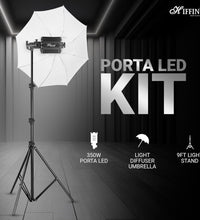 HIFFIN Warm White Porta 350Watt (7 X 50w) LED Light Kit, Low Power Consuming LED Panels Light, for Photo Video Indoor Outdoor Shoot (Porta Light Kit Set of 1)