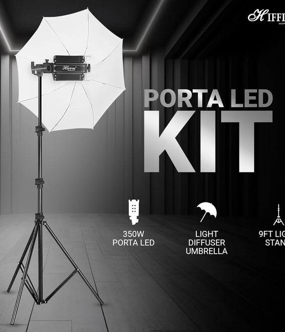 HIFFIN Warm White Porta 350Watt (7 X 50w) LED Light Kit, Low Power Consuming LED Panels Light, for Photo Video Indoor Outdoor Shoot (Porta Light Kit Set of 1)