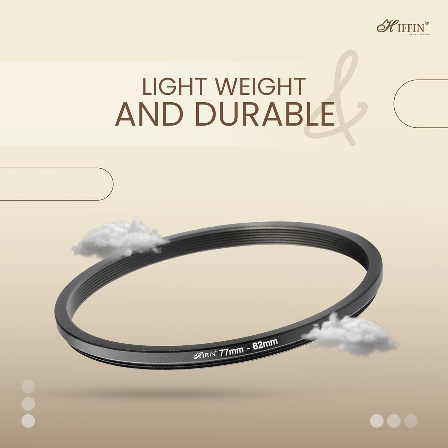 HIFFIN PRO Camera Lens Step Up Filter Adapter Rings, 40.5-43, 43-46, 46-49, 49-52, 52-55, 55-58, 58-62, 62-67, 67-72, 72-77, 77-82mm Metal Step Up Rings Kit with Anodized Aluminum Threaded Black Frame