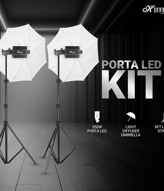 HIFFIN Warm White Porta 350Watt (7 X 50w) LED Light Kit, Low Power Consuming LED Panels Light, for Photo Video Indoor Outdoor Shoot (Porta Light Kit Set of 2)