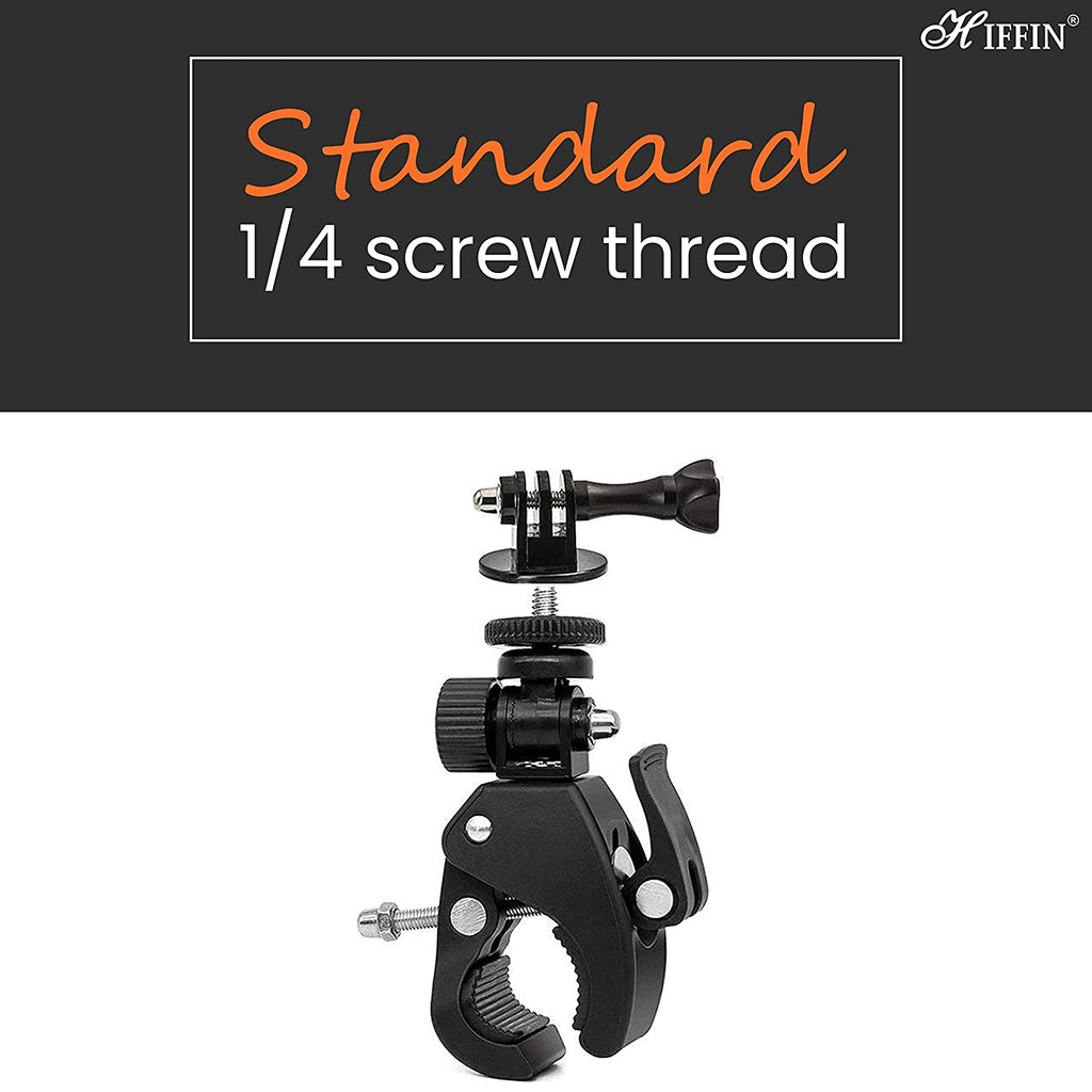 HIFFIN® Tripod Mount Adapter Compatible with GoPro Hero 8, 7, 6, 5, 4, Session, 3+, 3, 2, 1, Hero (2018), Fusion, DJI Osmo, Sjcam, Xiaoyi Action Cameras