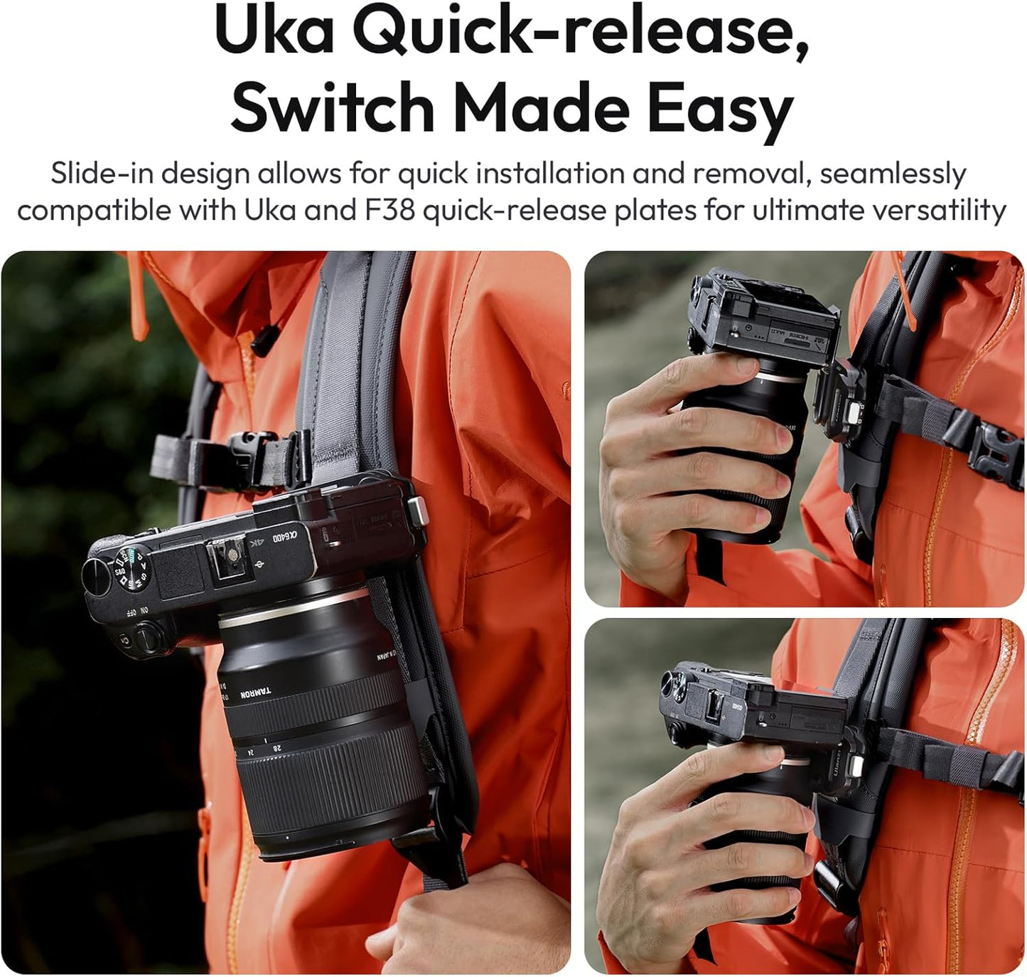 ULANZI UKA07 Backpack Clip w/ Quick Release Plate, 10kg Load, Sony/Nikon/Fuji