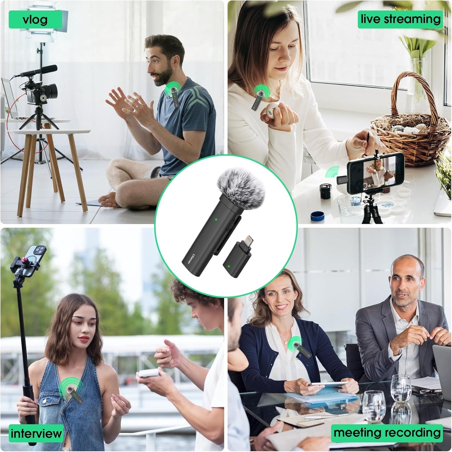 ULANZI WM01 Wireless Lavalier Microphone for Smartphone Video Recording
