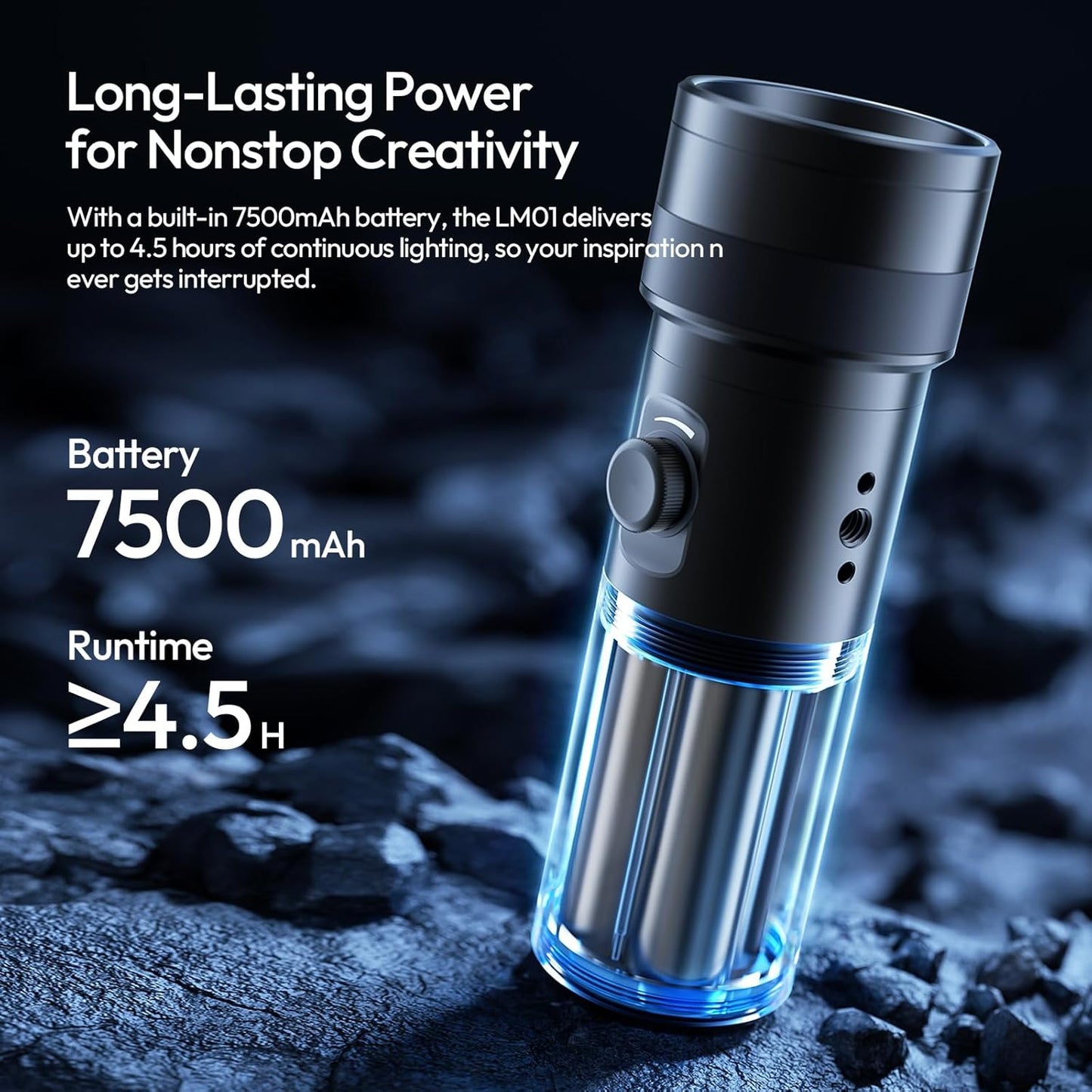 ULANZI LM01 RGB 7500mAh Portable LED Light w/ 20 Filters & Zoom Spotlight