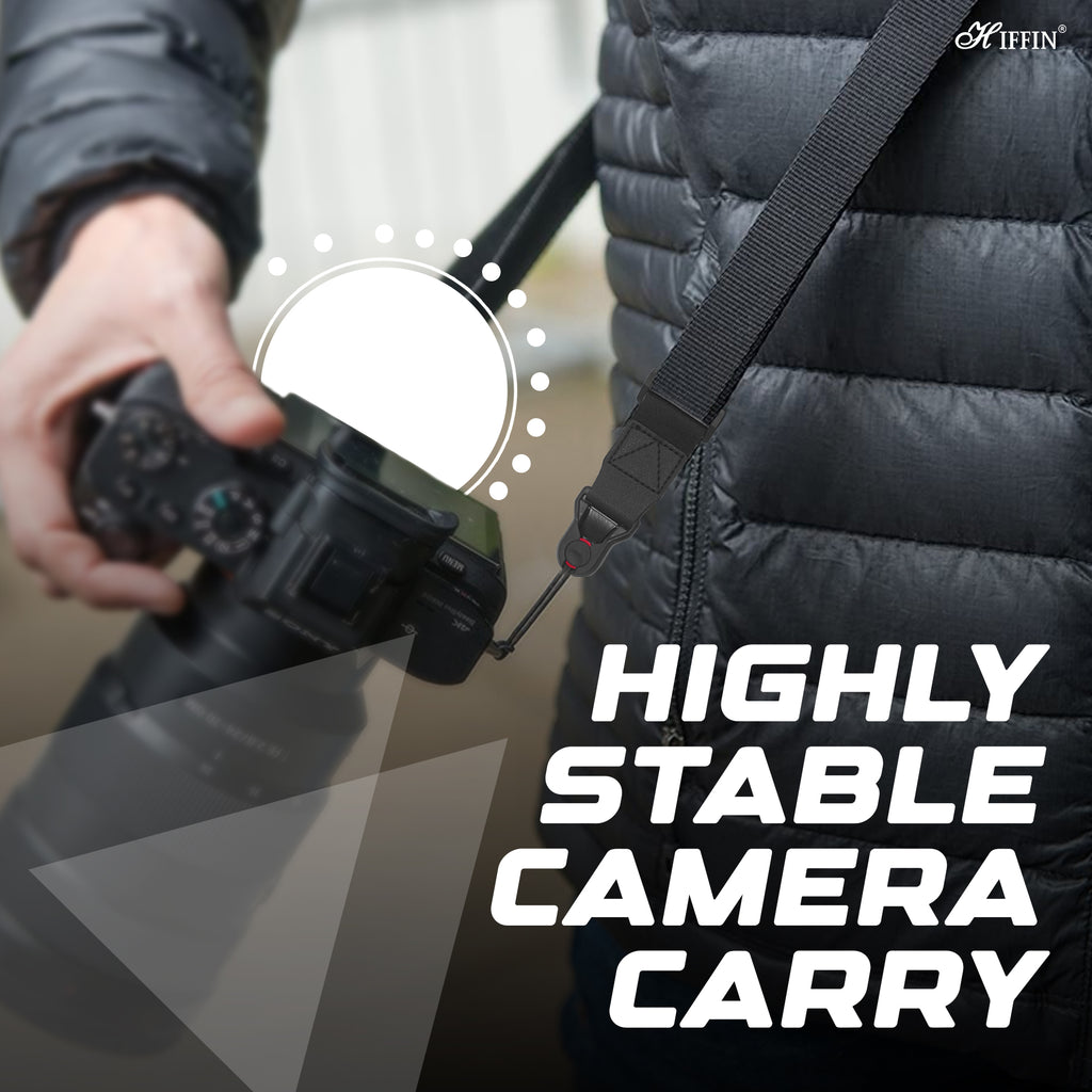 HIFFIN Slide Camera Neck Strap Comfortable Camera Sling Strap for DSLR SLR Camera