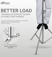 HIFFIN Stainless Steel Heavy Duty 99.06-279.4 CM Adjustable Light Stand with 0.635 CM to 0.9525 CM Universal Adapter for Studio Monolights, Softbox, and More Equipment