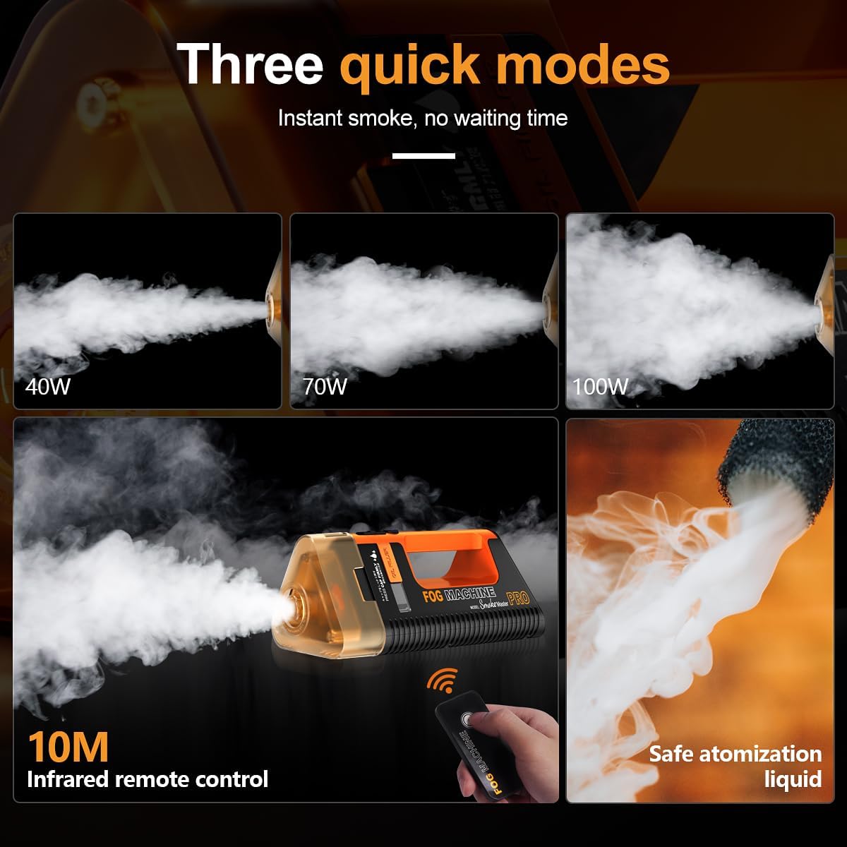 LENSGO 100W (Smoke Master Pro) Fog Machine Remote Portable Stage Photo
