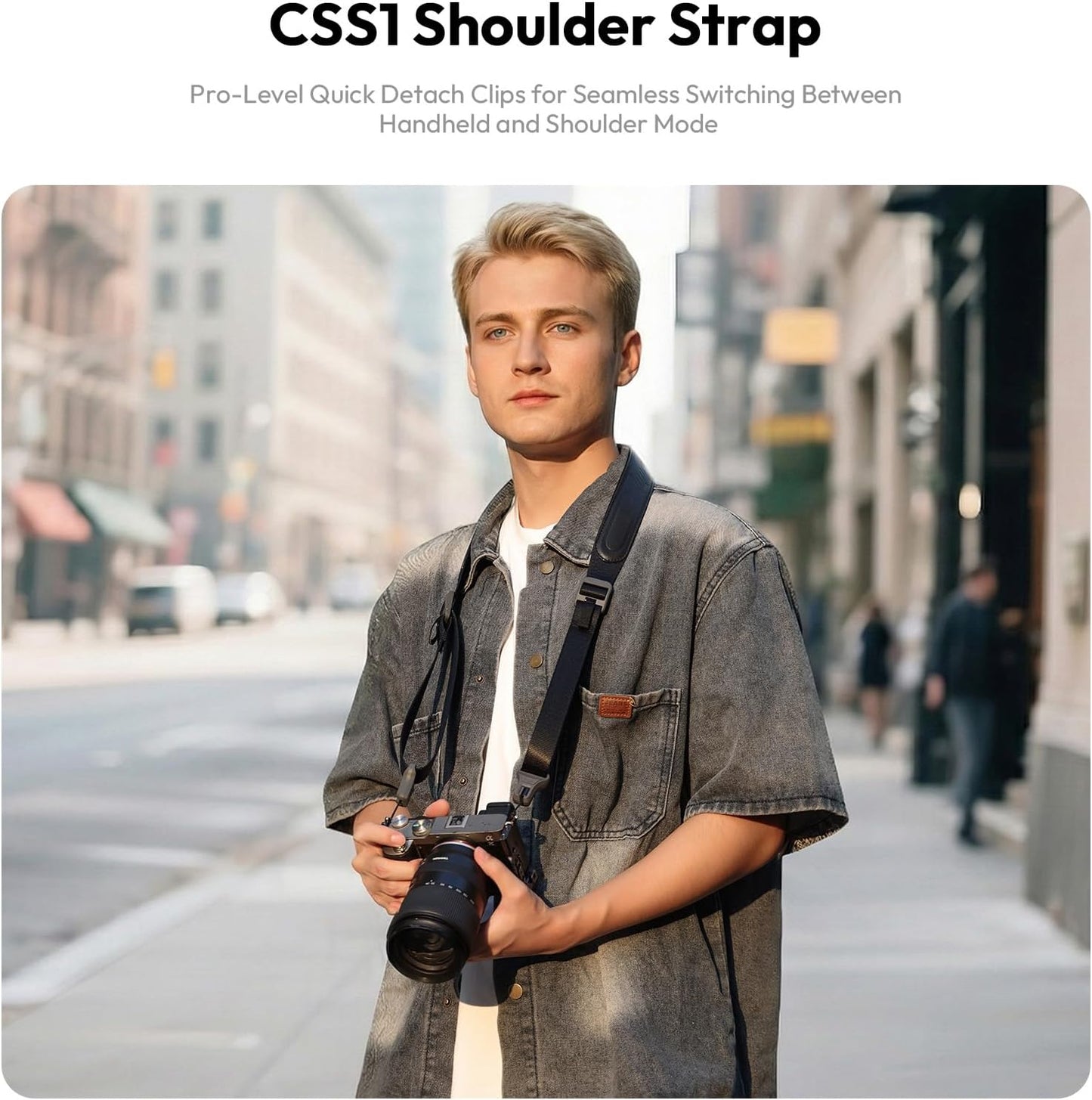 ULANZI CSS1 U-Snap Camera Strap 55in Quick Release DSLR Mirrorless Sling Belt B/G/S/Blue