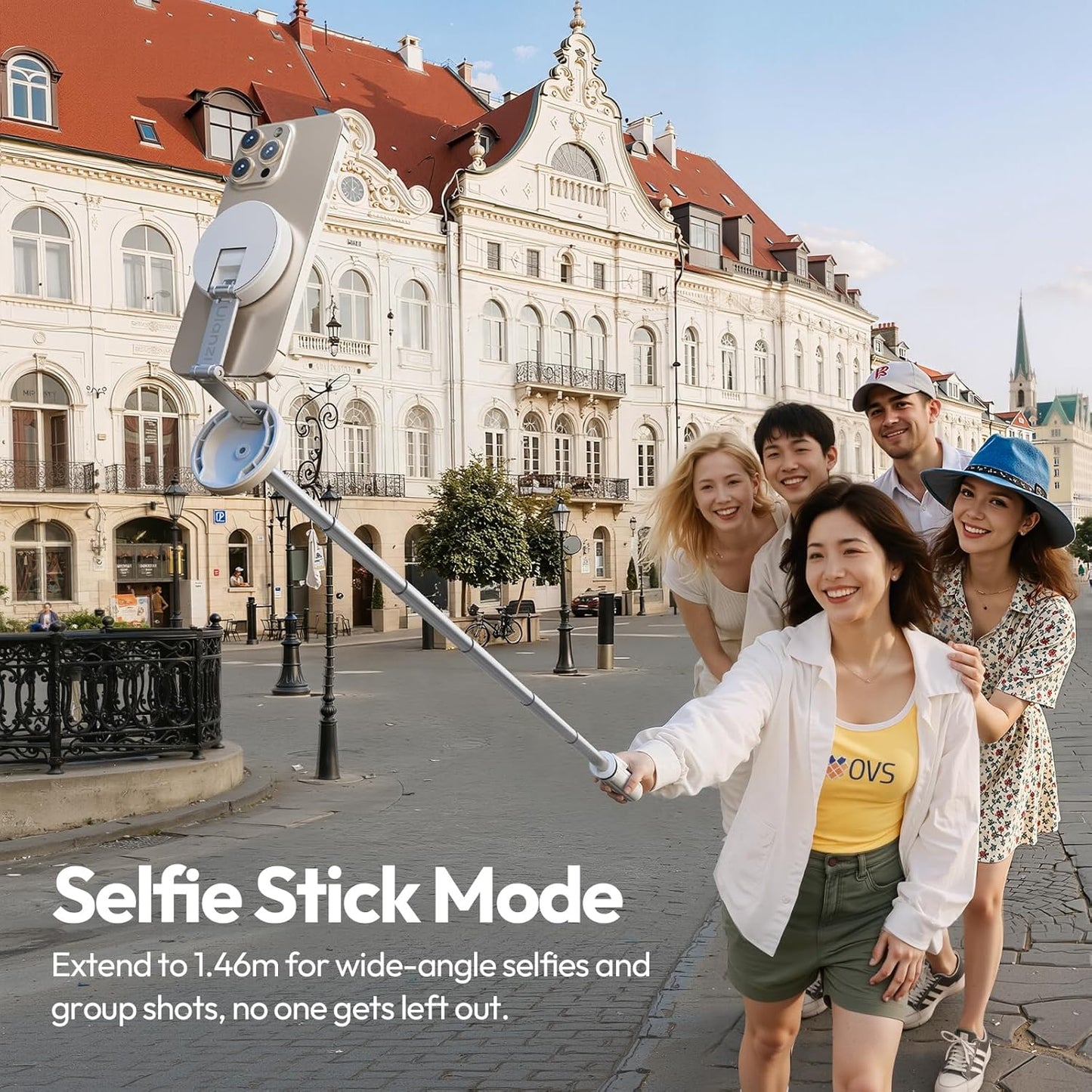 ULANZI MT85 Automatic Phone Tripod, 60″ Auto-Open 4-Leg Stand for iPhone 12–17, Black/White