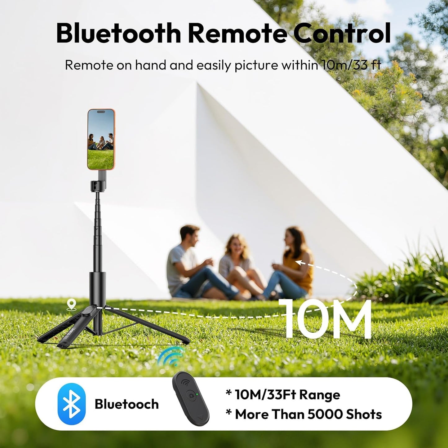 ULANZI SK27 (Magsafe) Magnetic Phone Tripod 165 cm, Selfie Stick w Bluetooth & 25N Magnet