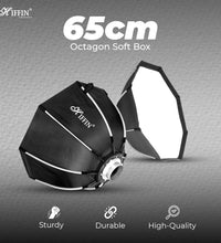 HIFFIN Bowens Mount 65cm Lightweight & Portable Octagon Soft Boxes Quick Release, Photography Soft Box Modifier Light Diffuser for Bowen Mount Flash Speedlight LED Video Light (65cm)