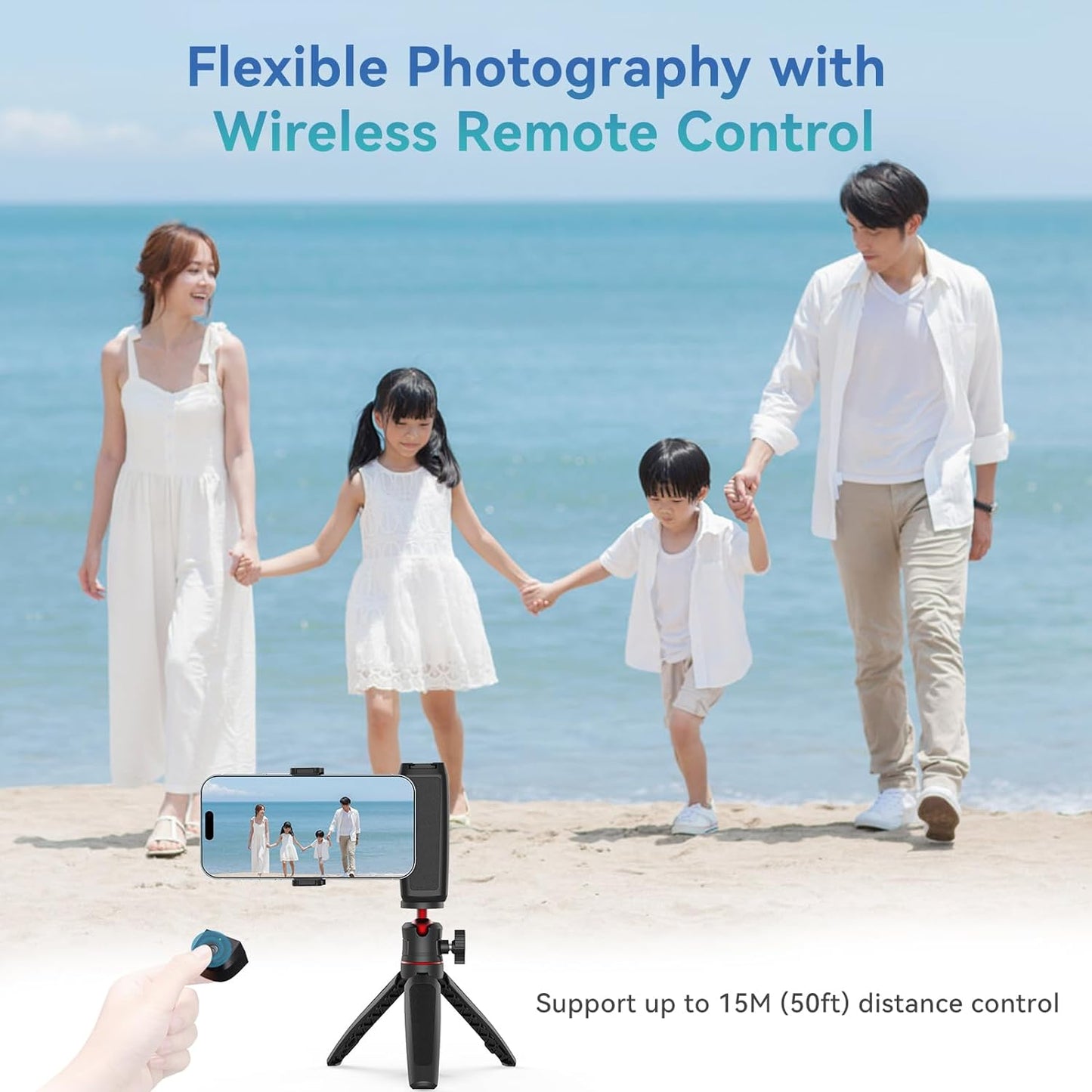 MA35 Selfie Phone Tripod Mount, 2-in-1 Magnetic Clip with Remote Shutter