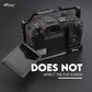 HIFFIN Upgraded Metal Cage for EOS R8 Built-in Quick Release Plate for Arca-Type with 1/4 Threaded Holes, 3/8" Locating Holes for ARRI, Included Cold Shoe