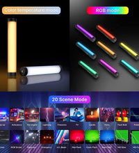 ULANZI VL110 Magnetic RGB Tube Light, 24CM Light Vlog Photography Fill Lighting Lamp for Video Conference/Live Streaming Broadcast/Zoom Meeting/Laptop Computer, Black, (R095)