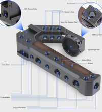 HIFFIN Handle Quick Release Handgrip for Camera Cage Rig with 3/8" ARRI locating pins, Anti-Off Design, and a Durable Leather-Metal Grip.