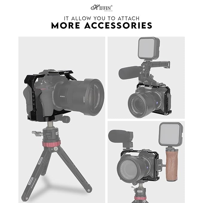 HIFFIN Upgrade Metal Cage for Nikon Z6II Z7II Z6 Z7 Z6ii Z7II Mirrorless, Extension Mount Microphone Fill Light Bracket Filming Accessories, with Cold Shoe