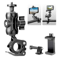ULANZI MP-5 Aluminum Bike Motorcycle Handlebar Mount for GoPro & Phone, Camera Clamp Mount Accessory with Double Ball Head, Compatible with iPhone Samsung 4.7"-6.4" Phones & Action Cameras