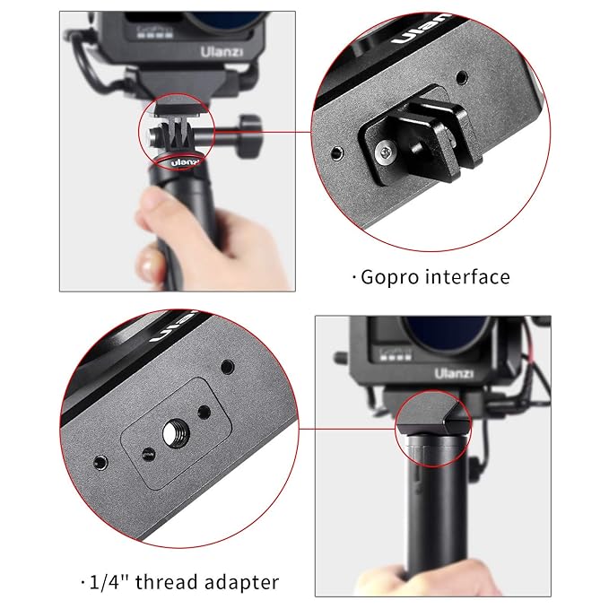 ULANZI Select G9-5 Aluminum Housing Cage for Gopro Hero 9 Black, 2 Cold Shoe Mount Mic Light Stand Storage Case for Gopro Microphone Adapter Vlog Accessory Compatible for Tripod Selfie Stick