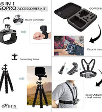 HIFFIN Branded 65 in 1 Compatible for GoPro, Sony Action Cam, Nikon, Garmin, Ricoh Action Cam, SJCAM, iPhone and Android | Epic Photo Shooting