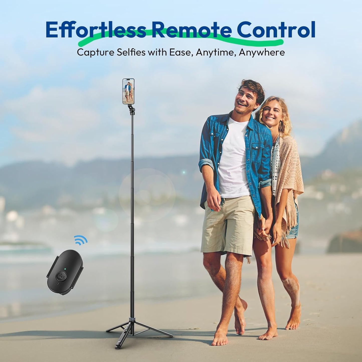 ULANZI TT88 Magnetic Tripod 57" Selfie Stick w/ Remote & Cold Shoes