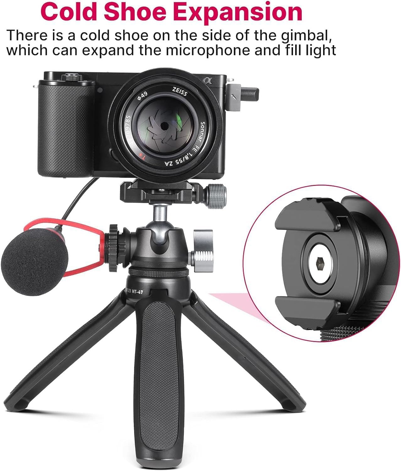ULANZI MT-47 Mini Tripod, 360° Ball Head, Arca Plate, DSLR/Vlog/Selfie Use