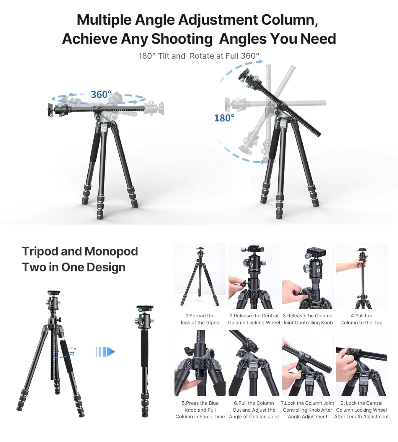 Ulanzi MT-59 Multifunction Camera Monopod Tripod