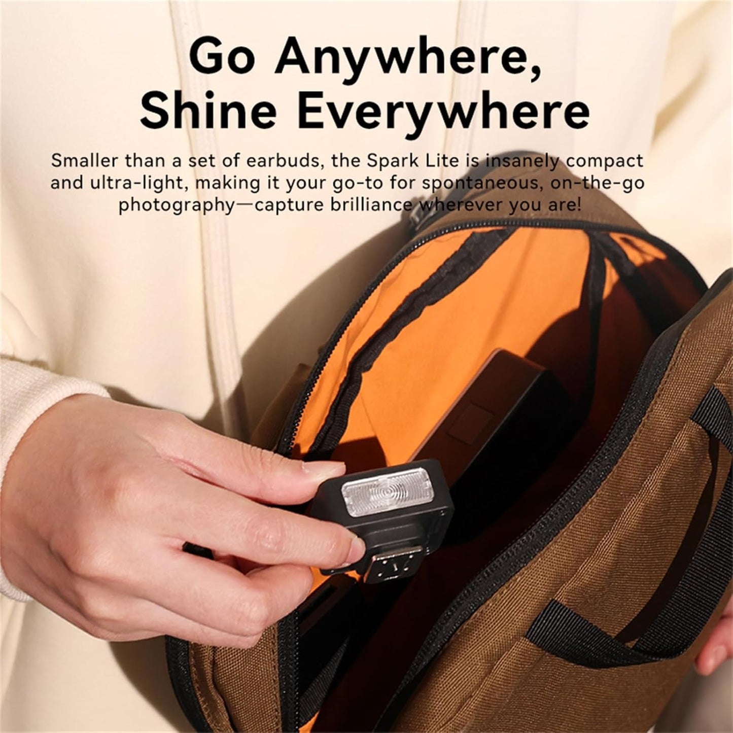 ULANZI SL01 Mini Flash GN8 6500K, 4-Level Speedlite for DSLR Cameras
