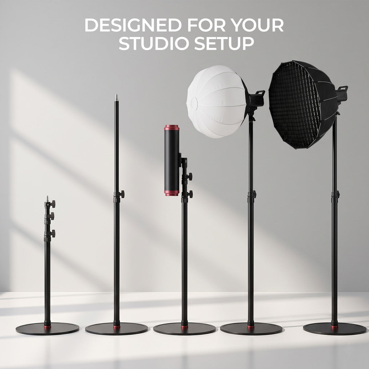 6.10ft Round Base Light Stand and Monopod, Adjustable Floor Stand, 82 Inch Height