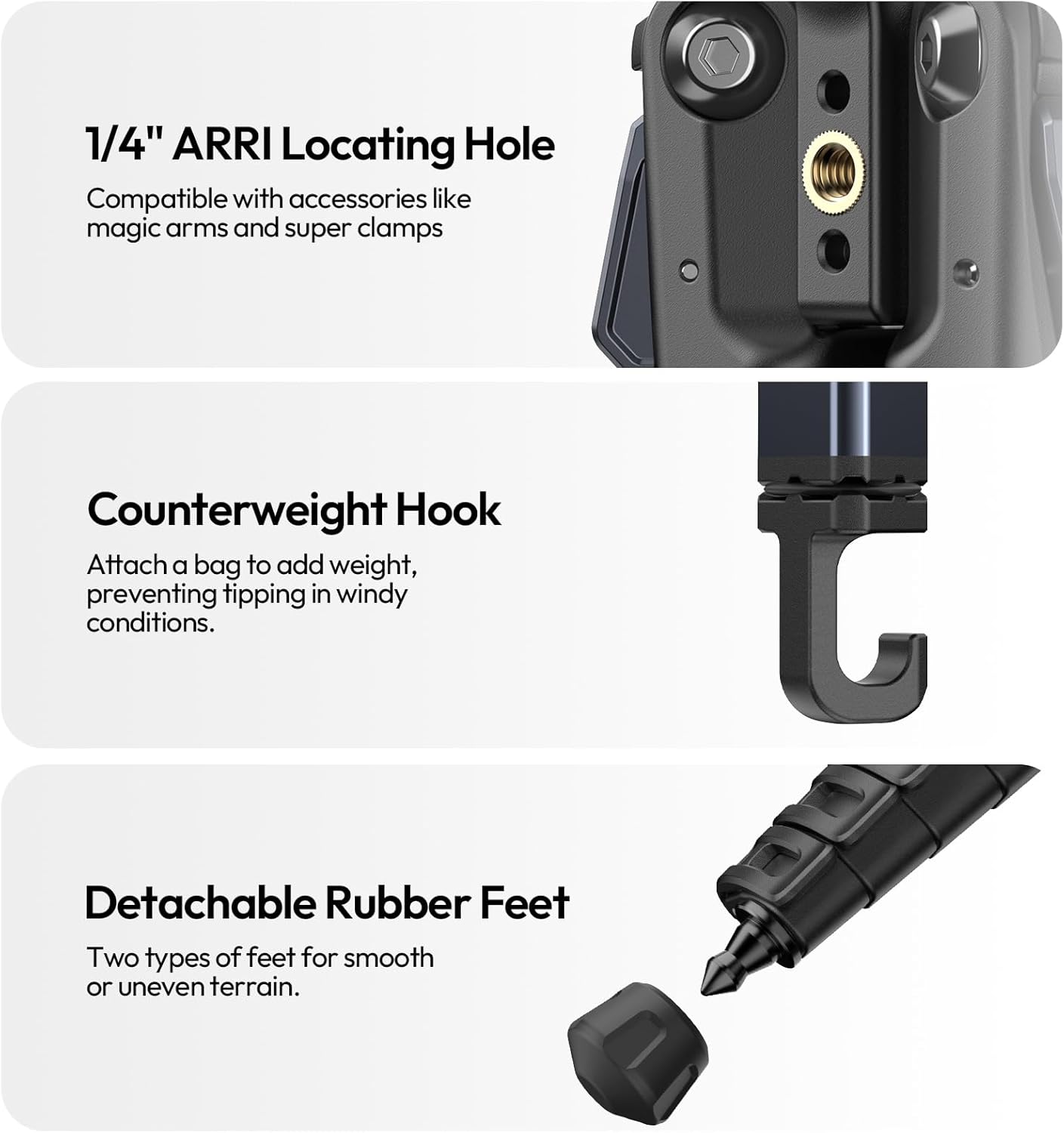 Ulanzi OMBRA II Travel Camera Tripod (T156) – Lightweight Portable Black Tripod