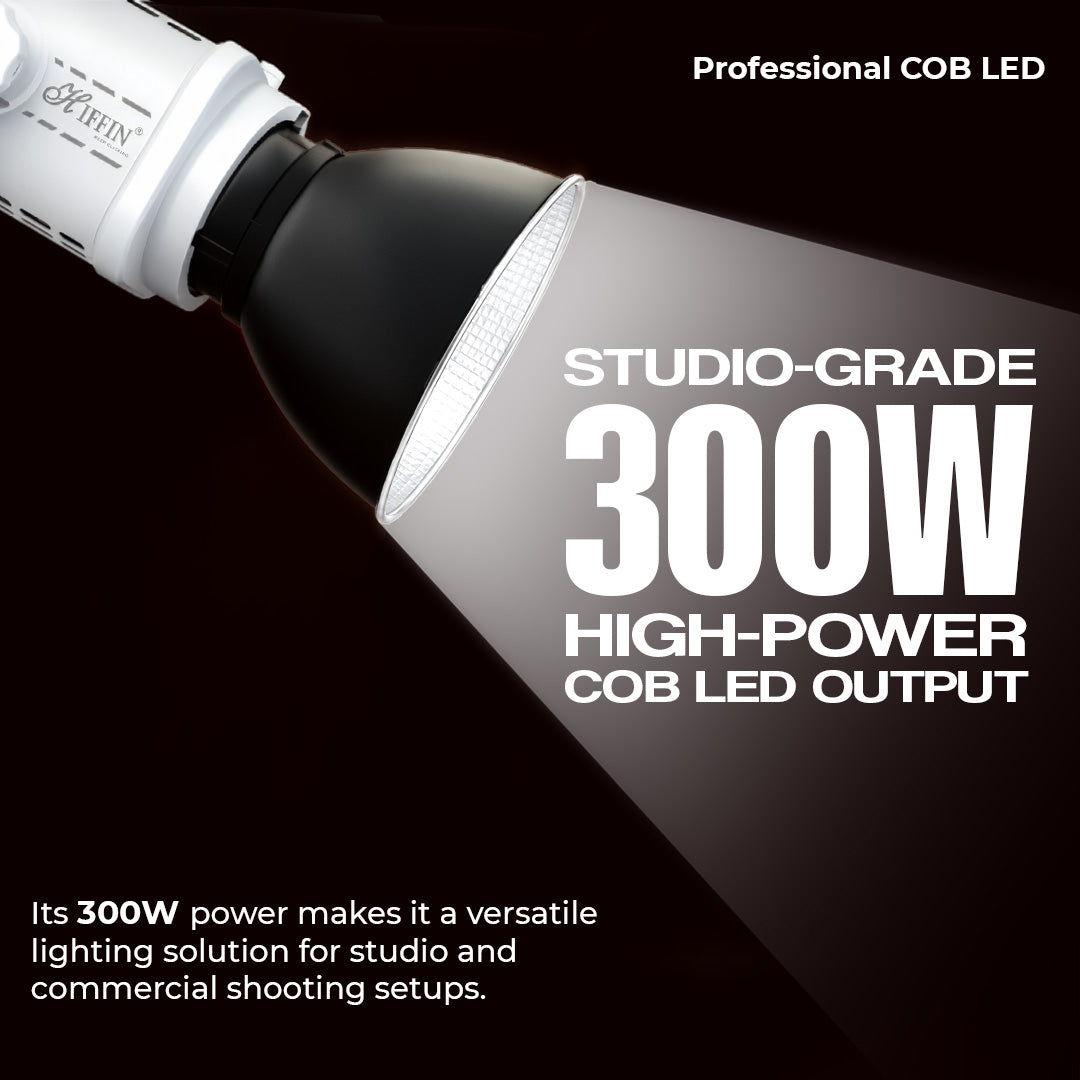 Titan 300W COB LED Video Light, Bi-Color 2700K-6500K, App Control, Bowens Mount
