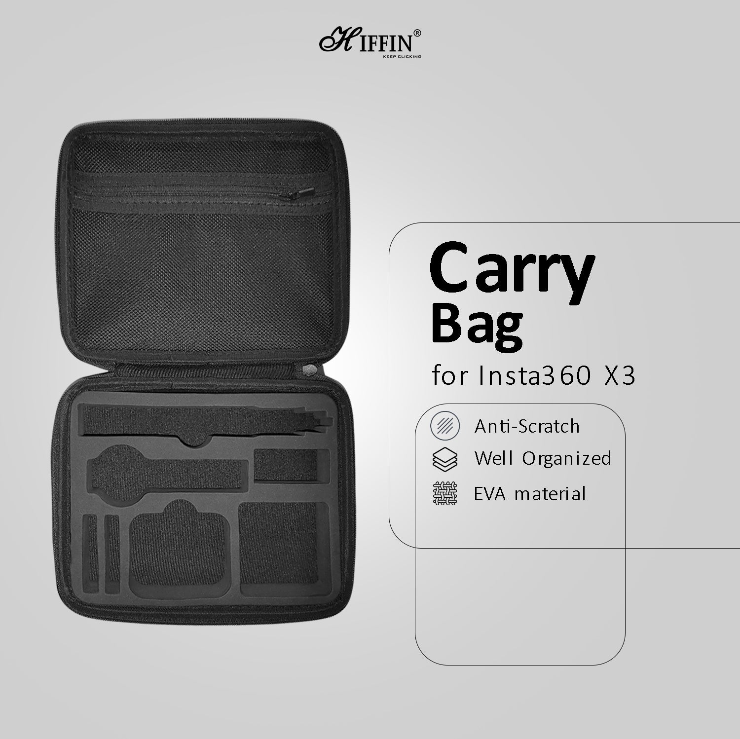 Hiffin Action Camera Accessories Kit for Insta 360 ONE X3 Accessorie