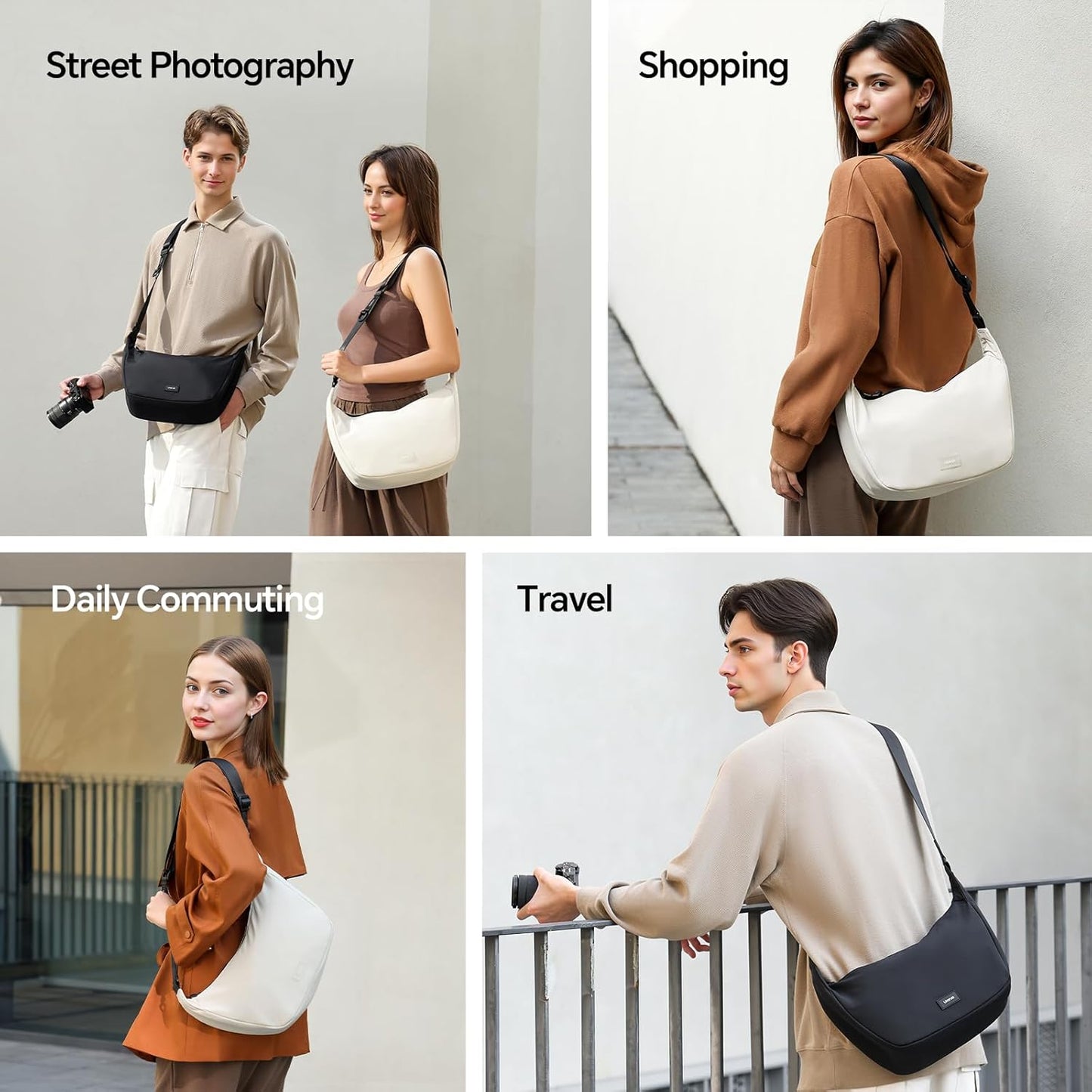 ULANZI HMN1 Camera Shoulder Sling Bag, DSLR Travel Storage, Black