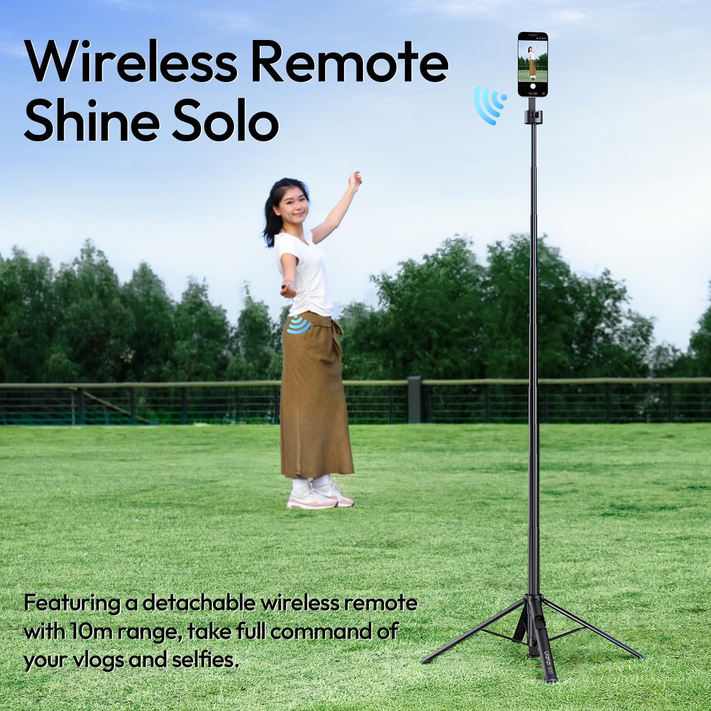 ULANZI SK-21,  71'' Magnetic Selfie Stick Tripod w Remote, Auto Open