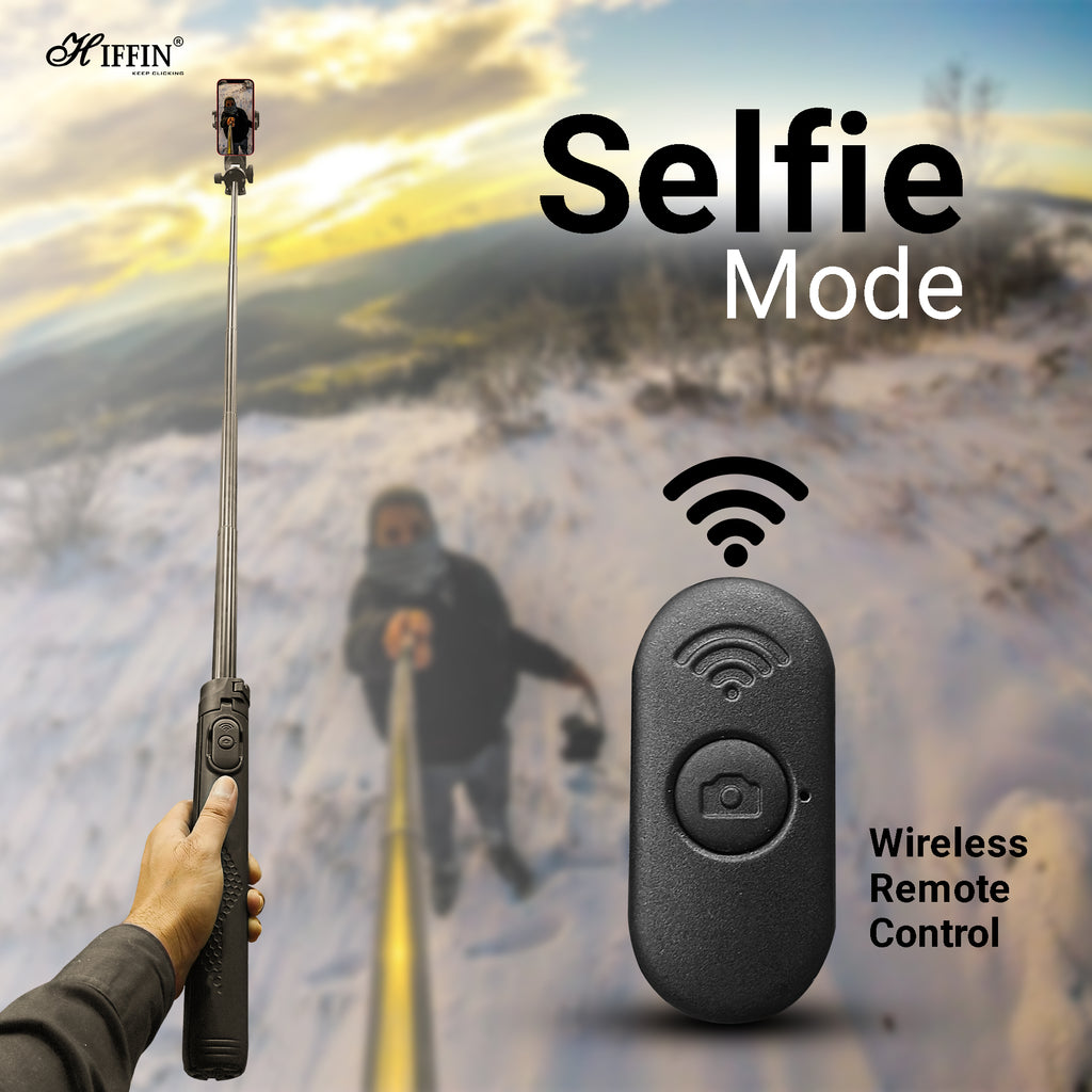 HIFFIN HST-61 1.6 Meter Portable Long Selfie Stick Tripod with Wireless Remote & 3 Legs Tripod Base