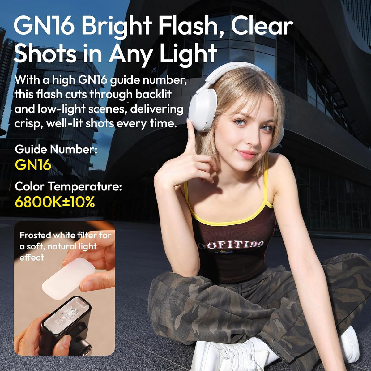 ULANZI FT16 TTL Camera Flash for Sony, GN16 Speedlite Camera Light 6500K