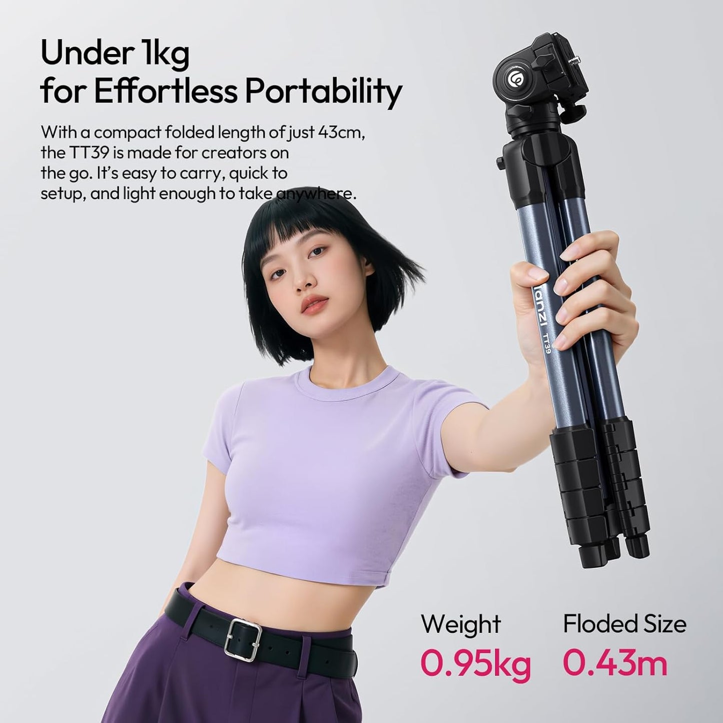 ULANZI TT39 Tripod 61" Vertical/Horizontal, Phone & DSLR, Adjustable