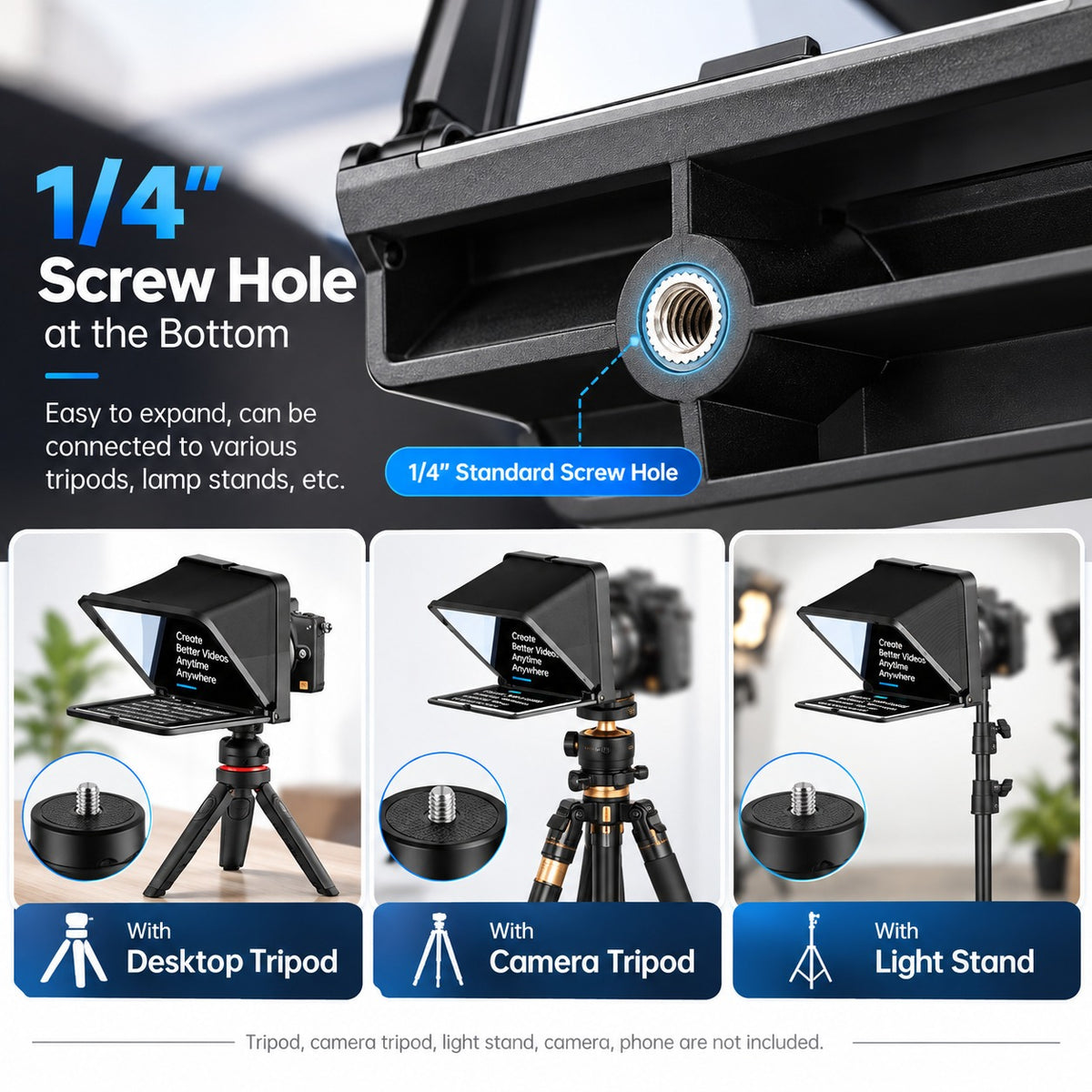 TP7 (9.7") Portable Teleprompter for Camera, Phone & Tablet with Bluetooth Remote
