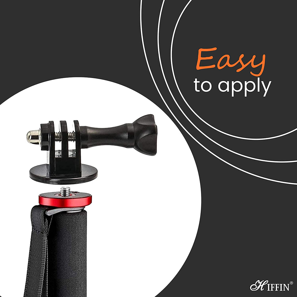 HIFFIN® Tripod Mount Adapter Compatible with GoPro Hero 8, 7, 6, 5, 4, Session, 3+, 3, 2, 1, Hero (2018), Fusion, DJI Osmo, Sjcam, Xiaoyi Action Cameras
