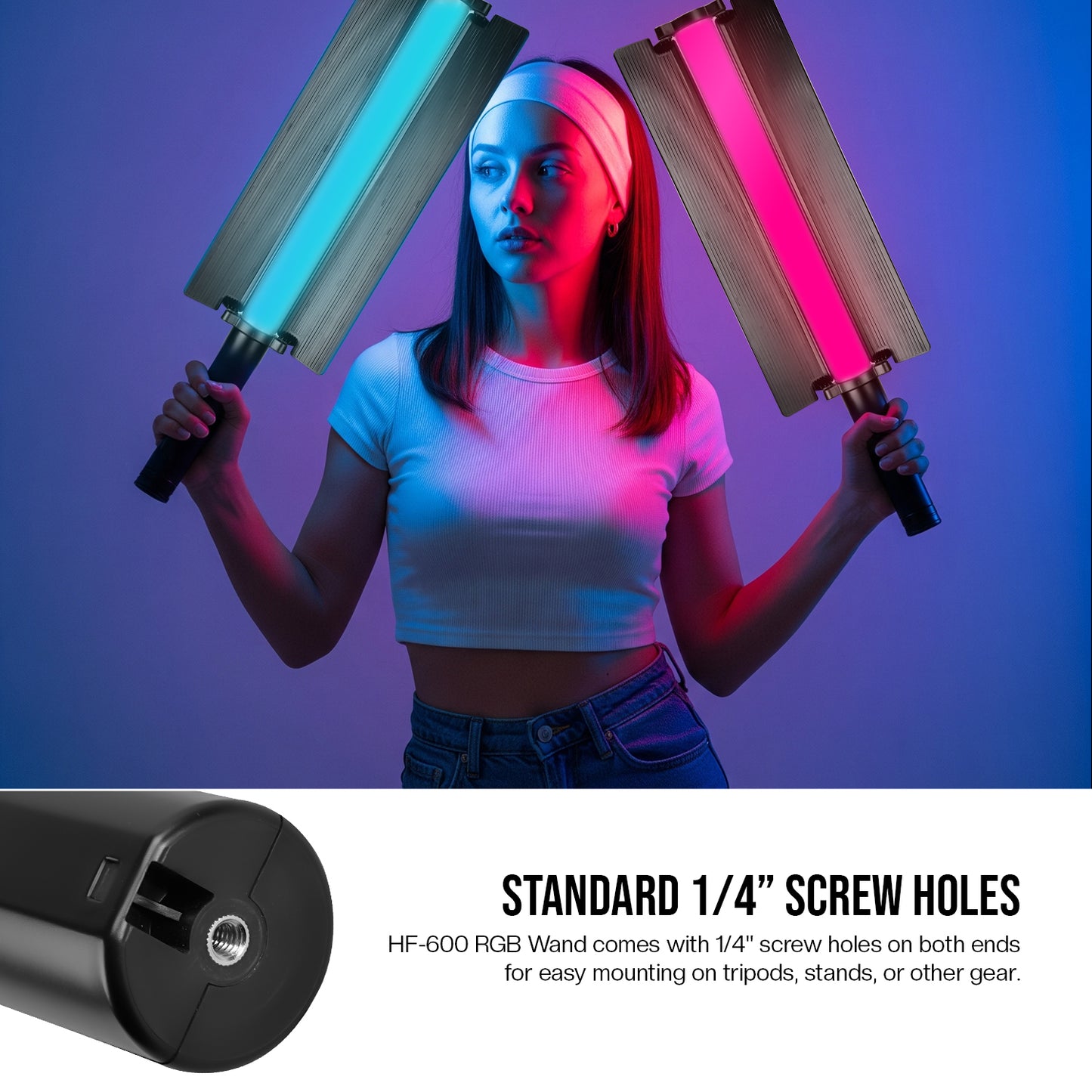 HF-600 Professional RGB  Stick Light | 24W Power | CCT 2500K-9900K | 5200mAh Battery | 24 Effects