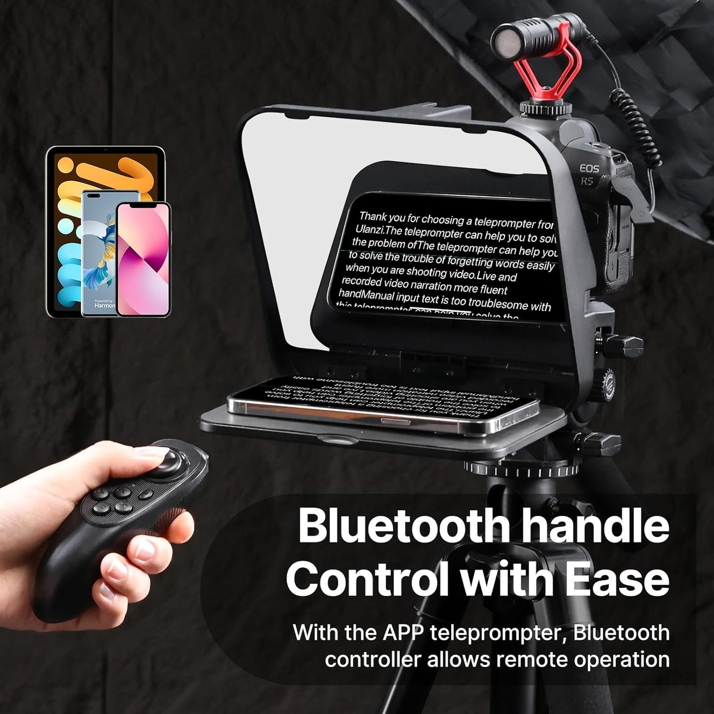 Ulanzi RT02 Universal Teleprompter for Tablets and Smartphones with Remote Control R004GBB1