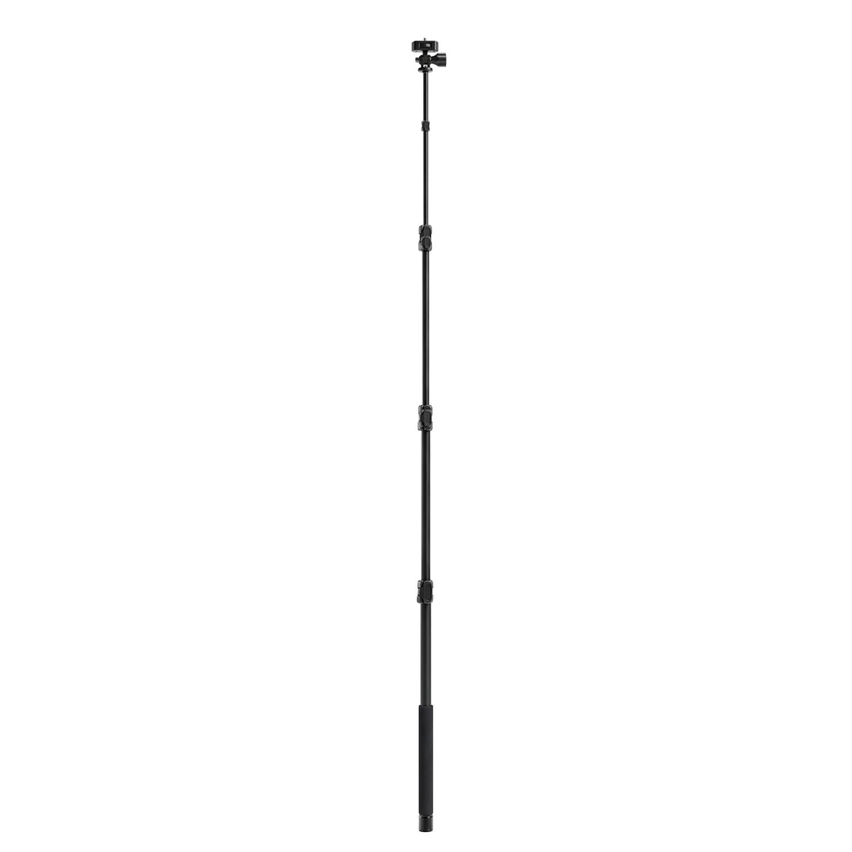 ZP001 5Ft Extendable Selfie Stick, 153cm 5-Section Monopod, 1/4" Screw & Shoe Mount, Mobile/GoPro Holder, Black