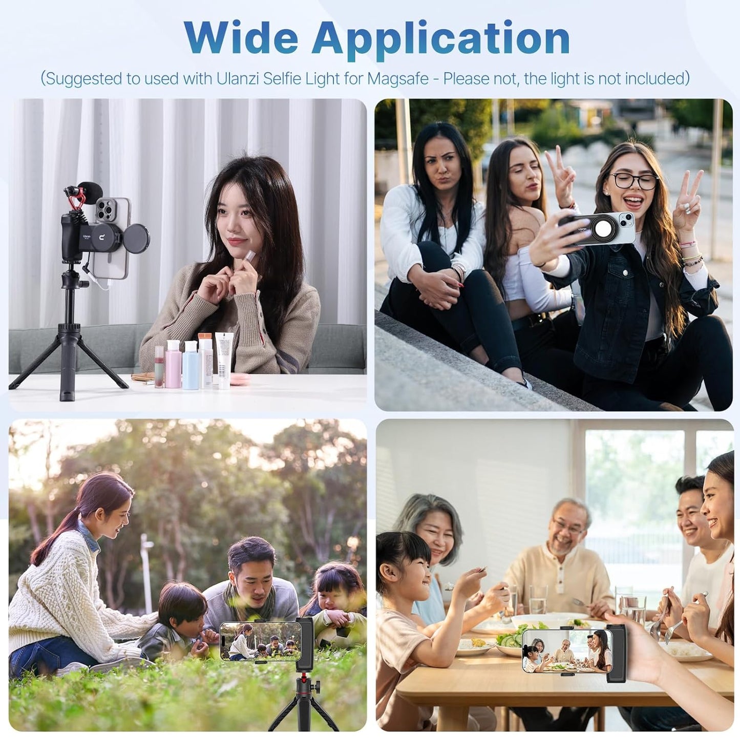 MA35 Selfie Phone Tripod Mount, 2-in-1 Magnetic Clip with Remote Shutter