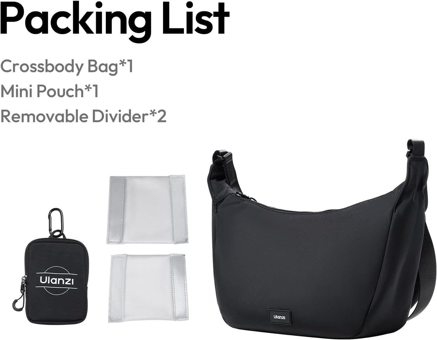 ULANZI HMN1 Camera Shoulder Sling Bag, DSLR Travel Storage, Black