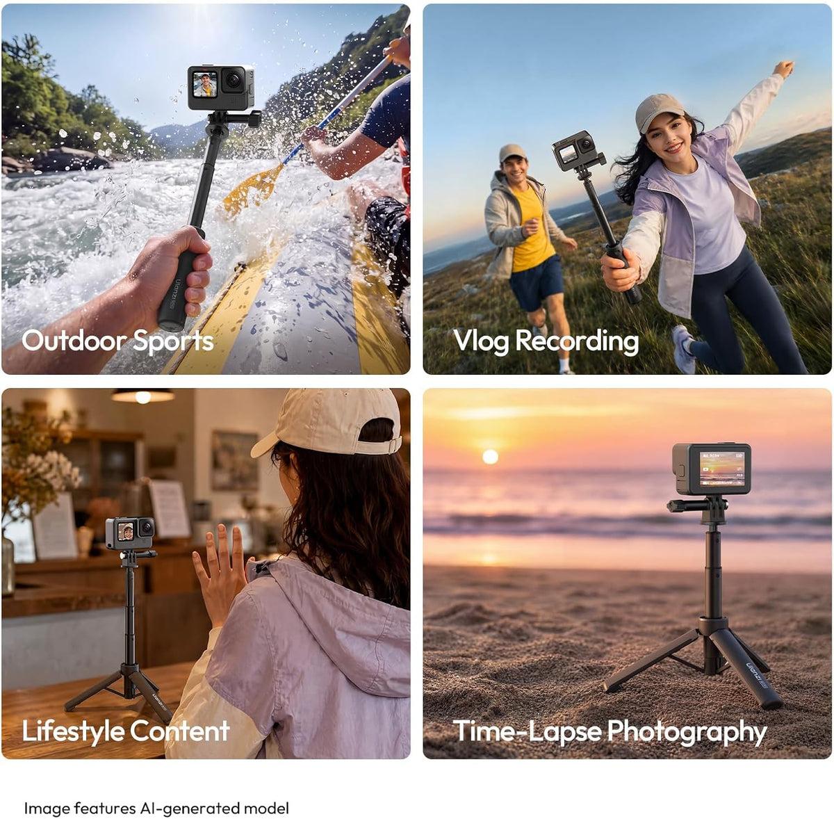 ULANZI MT95 Tripod, 1/4inch screw mount & Gopro Adapter