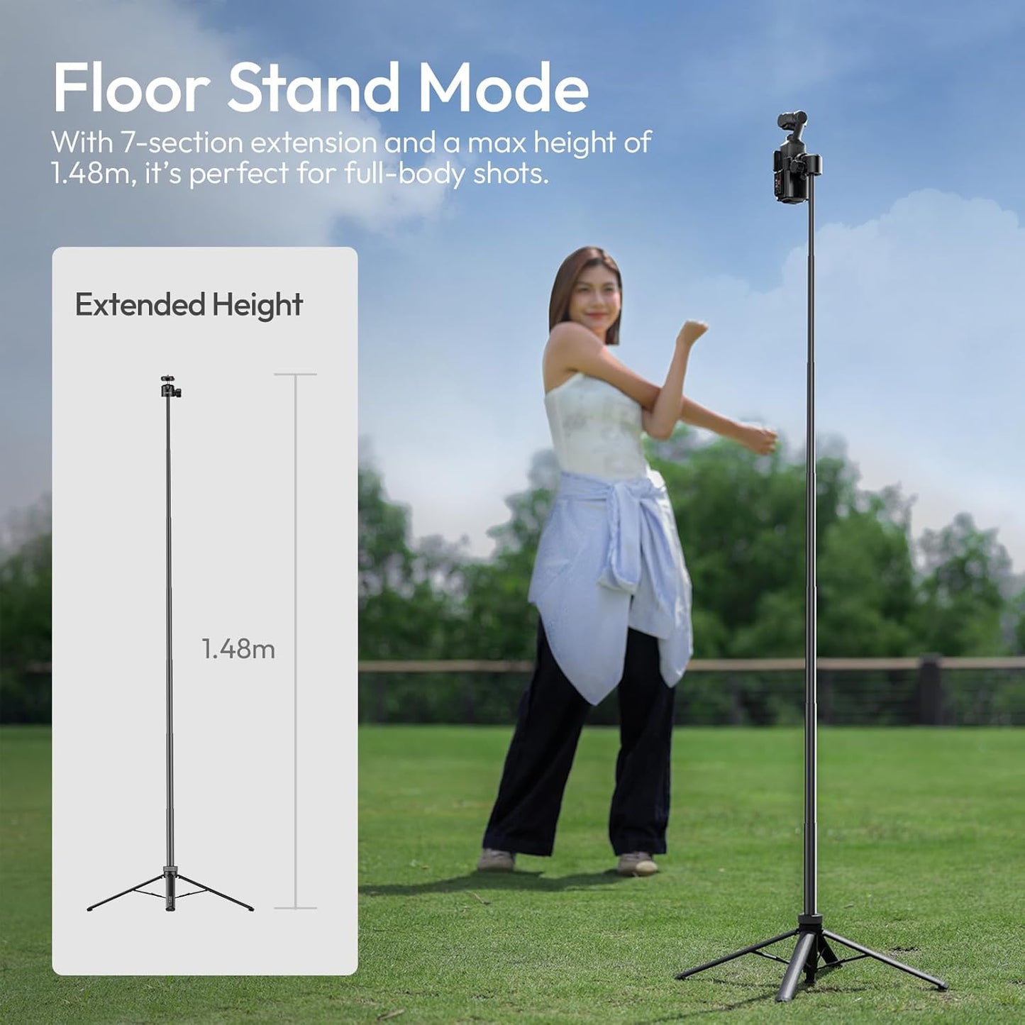 Ulanzi TT24 Tripod, CKA Quick for DJI Pocket 3/Osmo Action/GoPro/Insta360